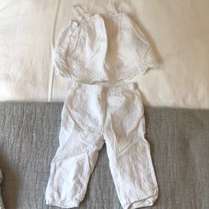 12-18m eyelet girl matching set